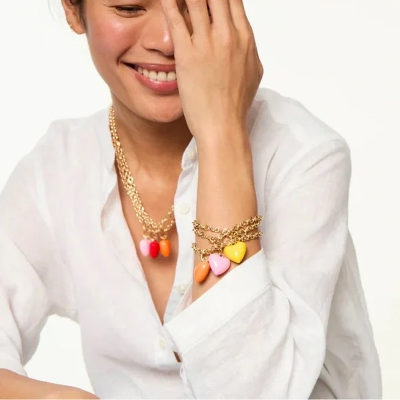 ROXANNE ASSOULIN The Mini Puffy Heart Charm Bracelet Green - Picture 2 of 10